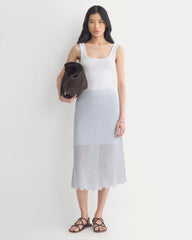Lace-Knit Midi Skirt | Skywriting
