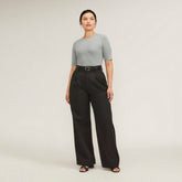 The Short-Sleeve Crew Neck Bodysuit | Heathered Grey | Thong