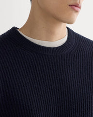 The Fisherman Crew in Wool Cashmere | Navy