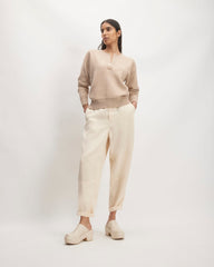 The Cotton-Merino Vintage Henley | Warm Oat Heather