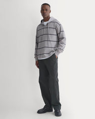 Vintage Rugby Hoodie | Overdye Charcoal Gray Stripe
