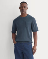 Textured Knit Tee | Midnight Navy