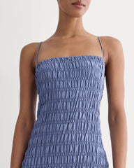The Smocked Column Dress | Blue Dusk