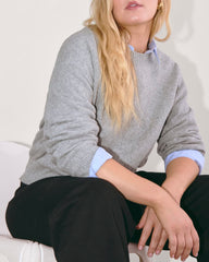 The Cocoon Crew in Plush Cotton | Heathered Grey