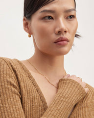 The Cozy Rib Wrap Top | Cappuccino