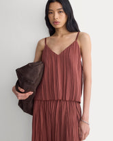Crinkle Trapeze Tank | Henna Red