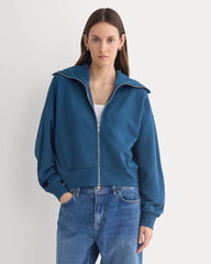 Lightweight Terry Cropped Full-Zip | Blue Wing Teal