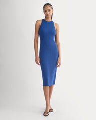 Cutaway Ribbed Midi Dress | Estate Blue