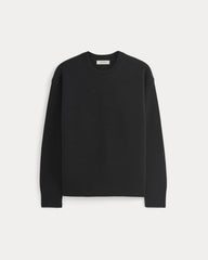 Luxe Merino Double-Knit Sweater | Black