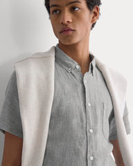 The Classic Short-Sleeve Shirt in Linen | Agave / Bone