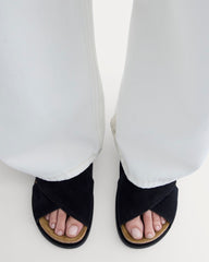 The Suede Crossover Sandal | Black