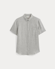 The Classic Short-Sleeve Shirt in Linen | Agave / Bone