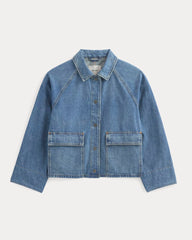 Cropped Denim Jacket | Medium Indigo