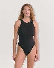 The Cutaway Tank Bodysuit | Black | Bikini