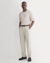 Soyeux Linen Pleated Trouser | Peyote