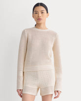 Open Knit Long-Sleeve Crew in Everyday Cotton | Canvas