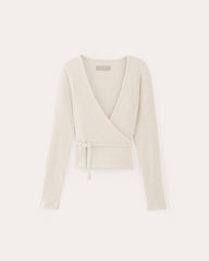 The Cozy Rib Wrap Top | Bone