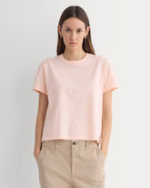 The Box-Cut Tee in Essential Cotton | Pale Peach | No Pocket