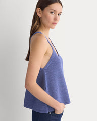 Racerback V-Neck Sweater | Blue Dusk