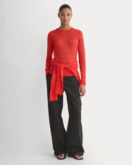 The Air Alpaca™ Relaxed Crew Top | Fiery Red