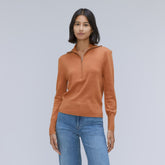The Luxe Merino Half-Zip Sweater | Tawny Brown