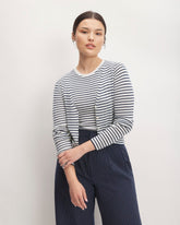 The Cardigan in Ultrasoft Merino | Bone/Navy