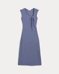 Knit Asymmetrical Midi Dress | Blue Dusk