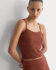 Lace-Knit Cami | Henna Red