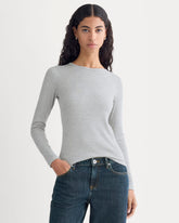 The Luxe Rib Long-Sleeve Crew | Classic Heather Grey