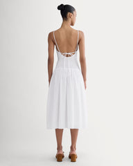 The Gauze Open-Back Dress | White