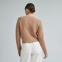 The Cropped Cotton-Merino Bomber | Chestnut