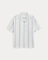 The Textured Resort Shirt | Bone / Dutch Blue