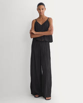 Crinkle Wide-Leg Pant | Black