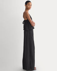 Crinkle Wide-Leg Pant | Black
