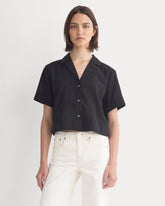 Cotton Gauze Resort Shirt | Black