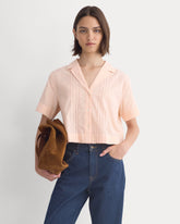 Cotton Gauze Resort Shirt | Pale Peach