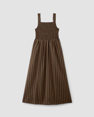 The Gauze Smock Dress | Cocoa / Black