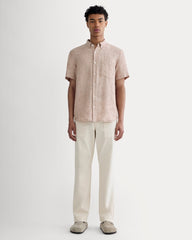 The Classic Short-Sleeve Shirt in Linen | Burlwood Chambray