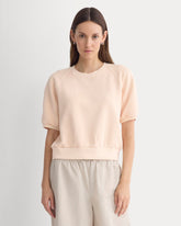 Lightweight Terry Blouson Short-Sleeve Crew | Pale Peach