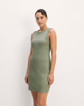 The Ribbed Mini Dress | Sage Green