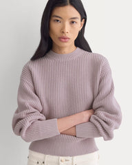 Cropped Ribbed Crew in Everyday Cotton | Burnished Lilac