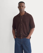 Open-Knit Resort Shirt | Coffee Bean