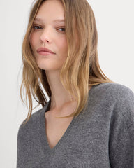 The Classic V in Cashmere | Heather Charcoal