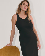 The '90s Rib Dress | Black