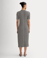 The Rib-Knit Henley Dress | Bone / Black