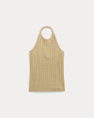 The Cable Halter in Cotton Cashmere | Classic Khaki