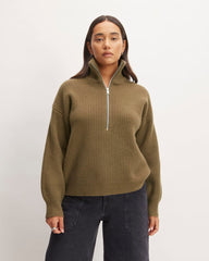 The Half-Zip Sweater in Luxe Merino | Beech