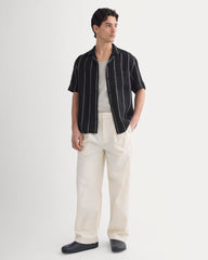 Linen Resort Shirt | Black / Bone