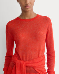 The Air Alpaca™ Relaxed Crew Top | Fiery Red