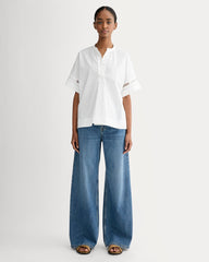 The Lace Trim Popover | White